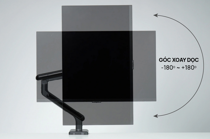 Giá treo màn hình HyperWork A1C với khả năng xoay dọc