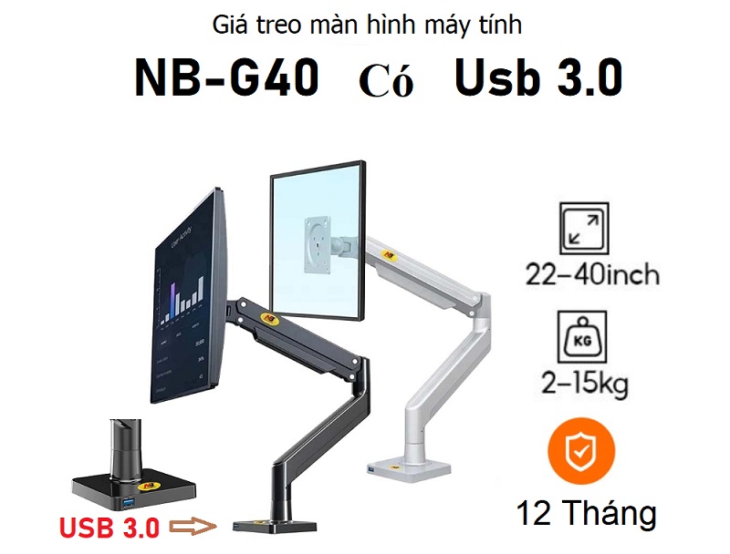 Giá Treo Màn Hình NB G40 22 - 40 Inch có USB 3.0