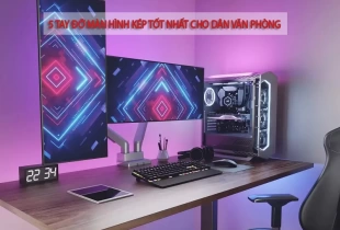 5 chiếc tay đỡ màn hình kép dạng gắn bàn tốt nhất cho dân văn phòng